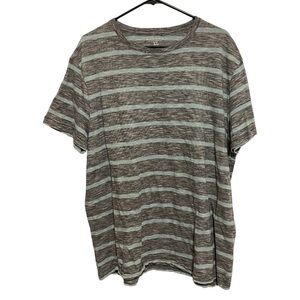 Sonoma Heather Gray and Blue Striped Short Sleeve Cotton Tee Size XL